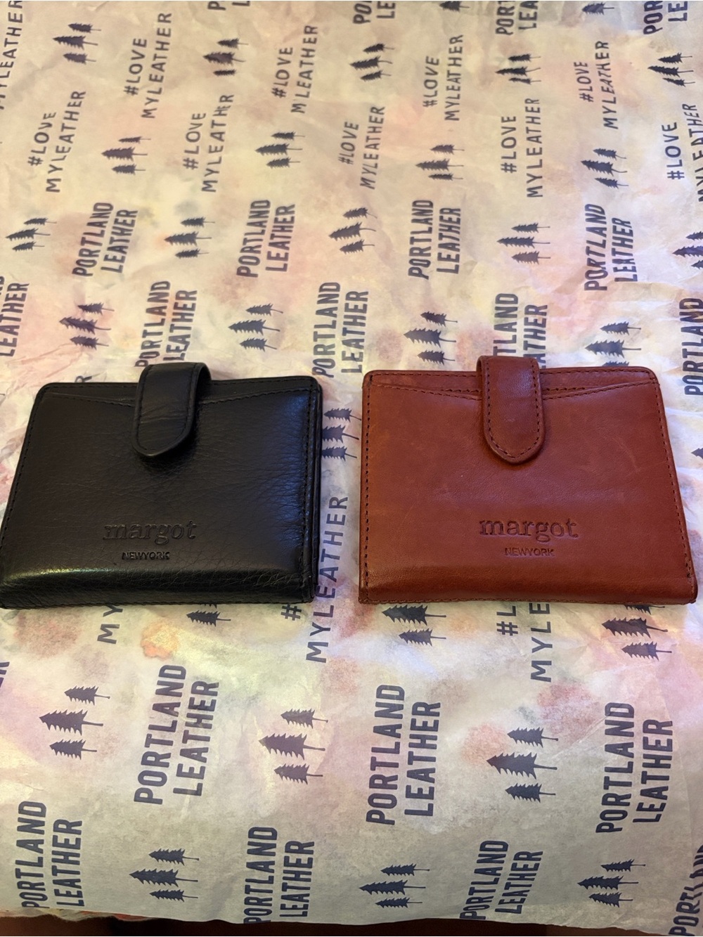 margot Leather Wallet Duo in Black and Brown